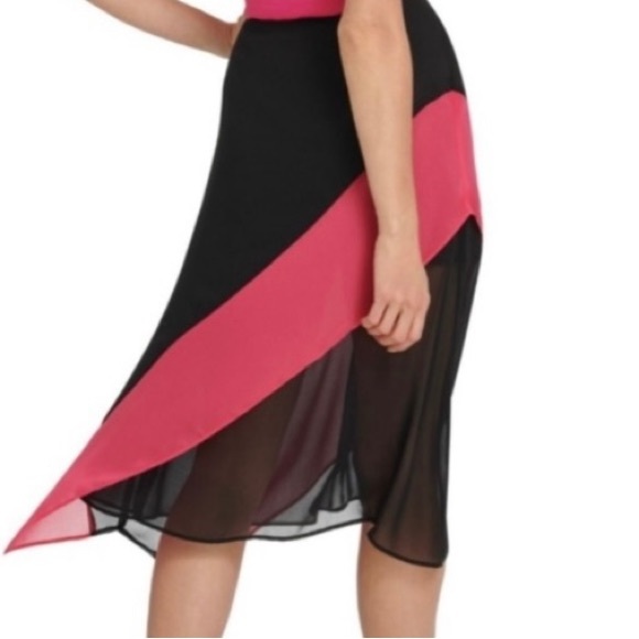 DKNYColor Block Asymmetrical Skirt - Picture 6 of 6